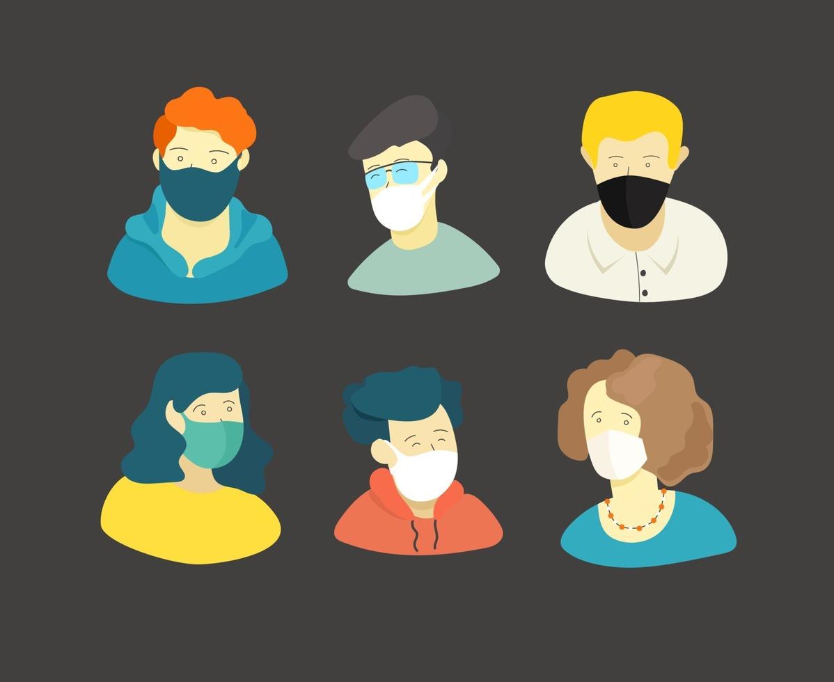 People with masks. Covid-19 concept vector
