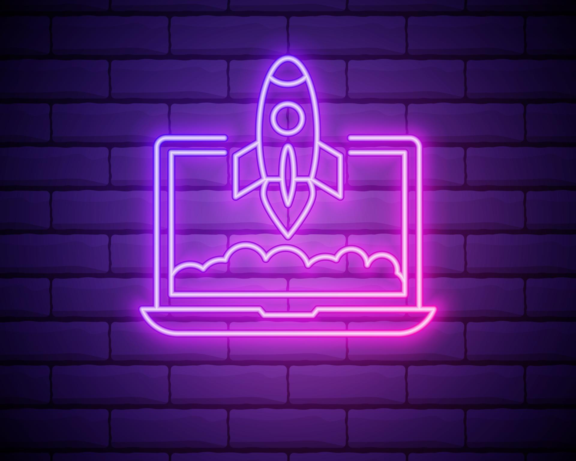 Startup pink glowing neon ui ux icon 2222006 Vector Art at Vecteezy