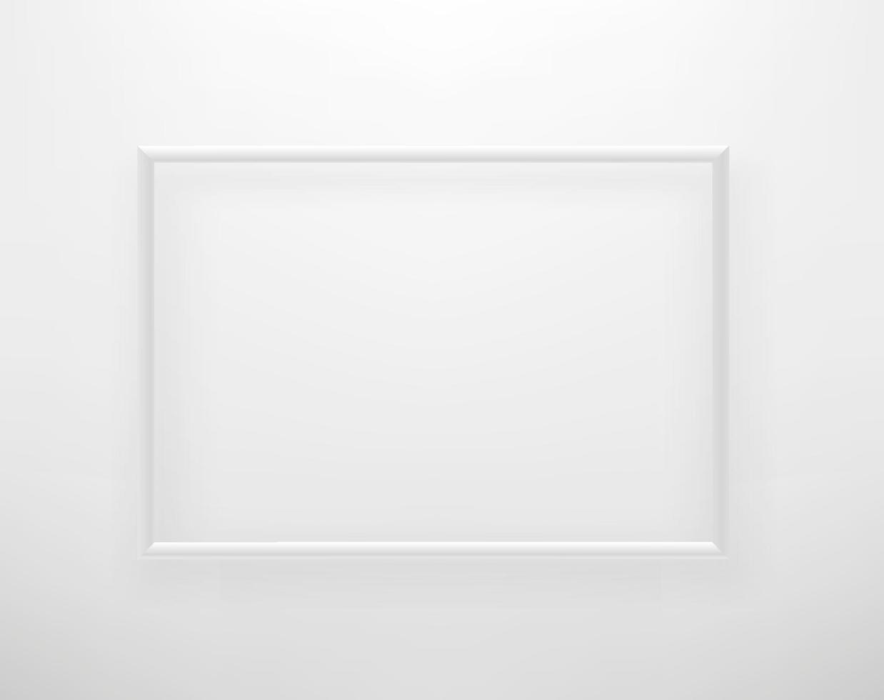 Empty white frame with on white wall vector