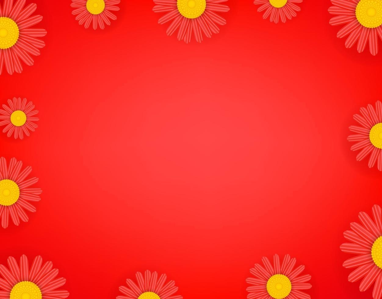 papel tapiz de flores rojas. Fondo de vector de mensaje de redes sociales. copiar espacio para un texto