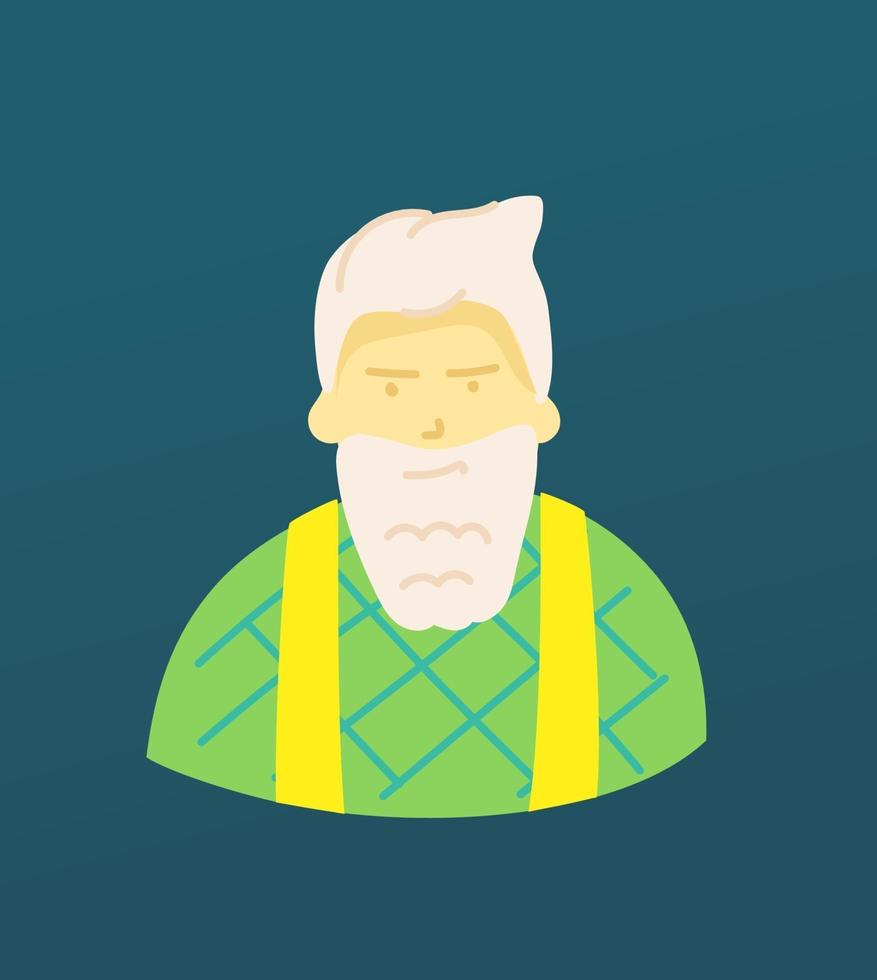 Sketchy style artistic character. Old man with the beard vector