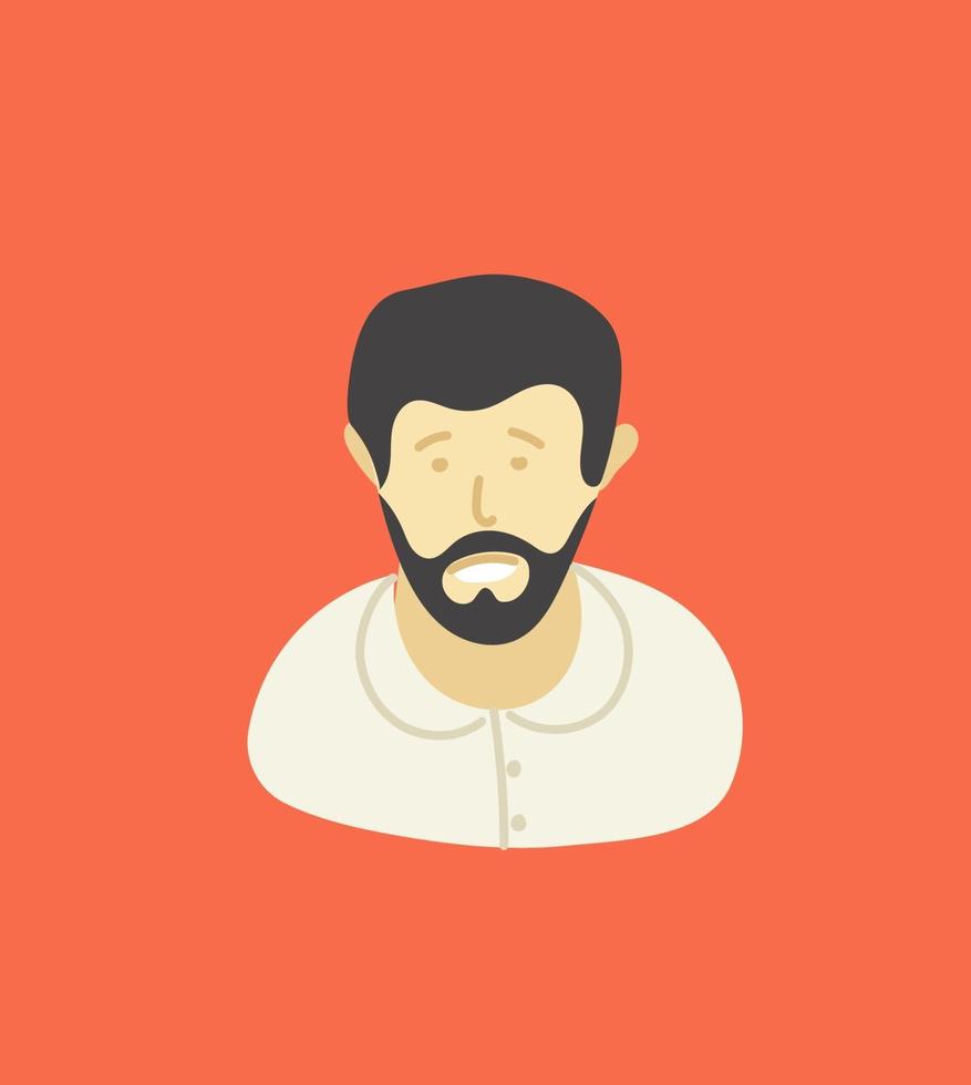 carácter artístico de estilo incompleto. hombre con barba vector