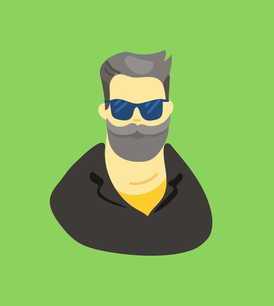 carácter artístico de estilo incompleto. hombre con barba vector