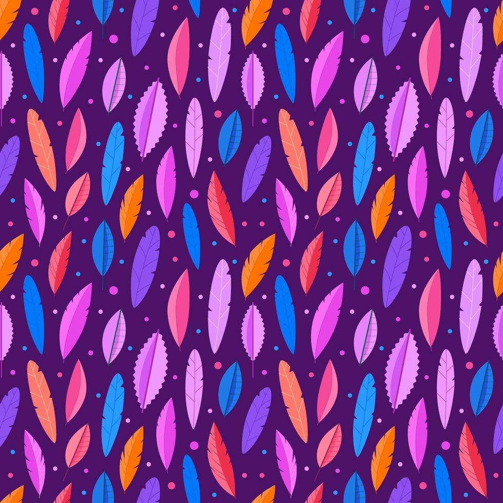 Seamless pattern of color leaves. Vector background