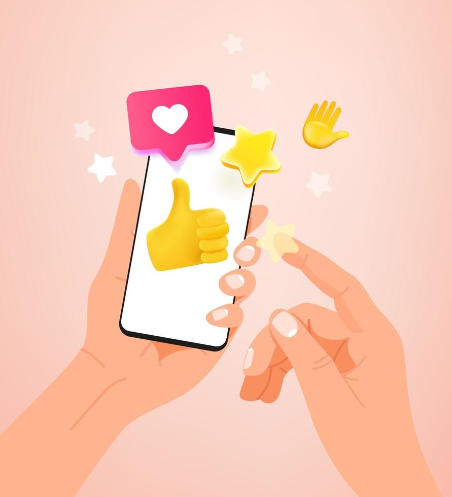 Man with modern smartphone. Using social network mobile app vector