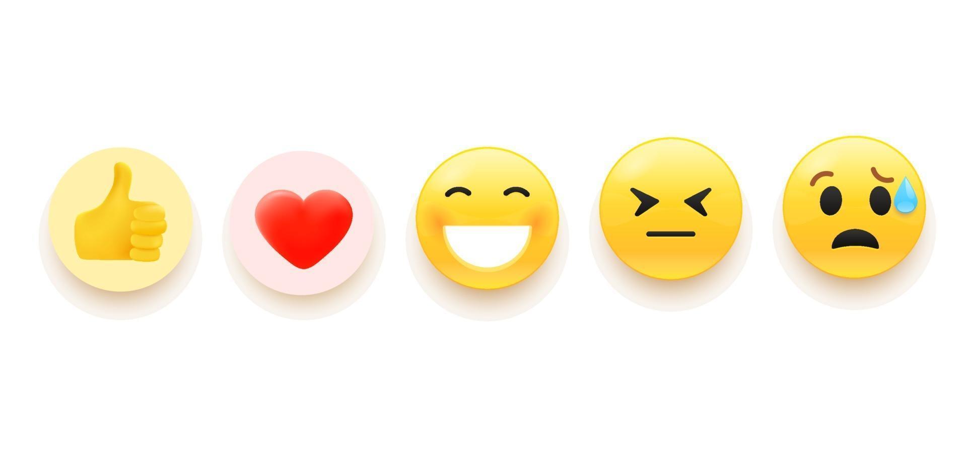 Vector emoji set for social media