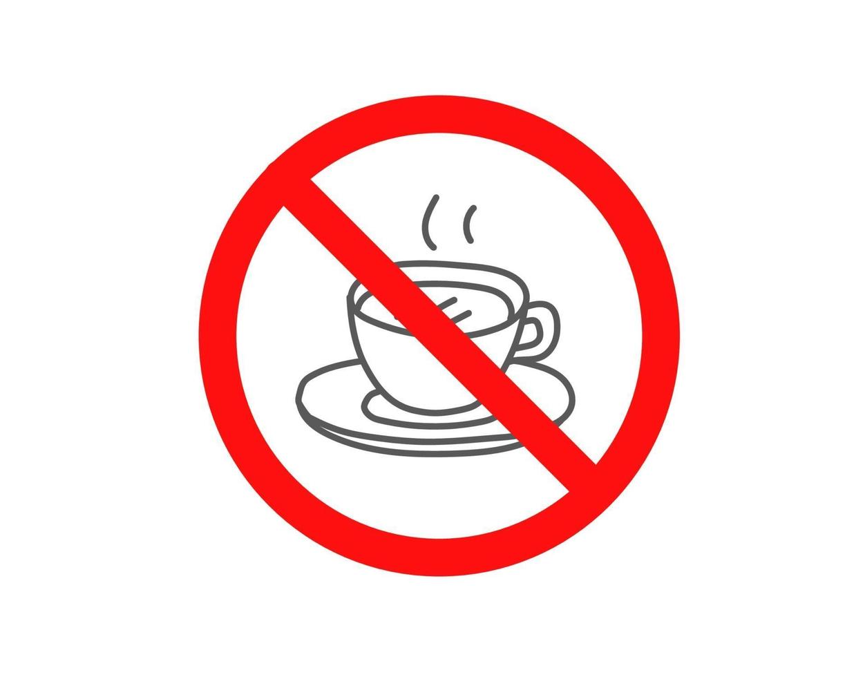 Do use hot drinks. Vector sign isolated on white