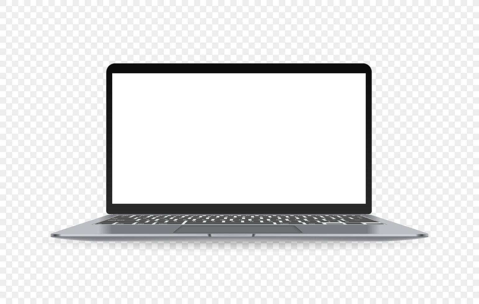 Modern widescreen laptop with empty screen isolated on transparent background vector