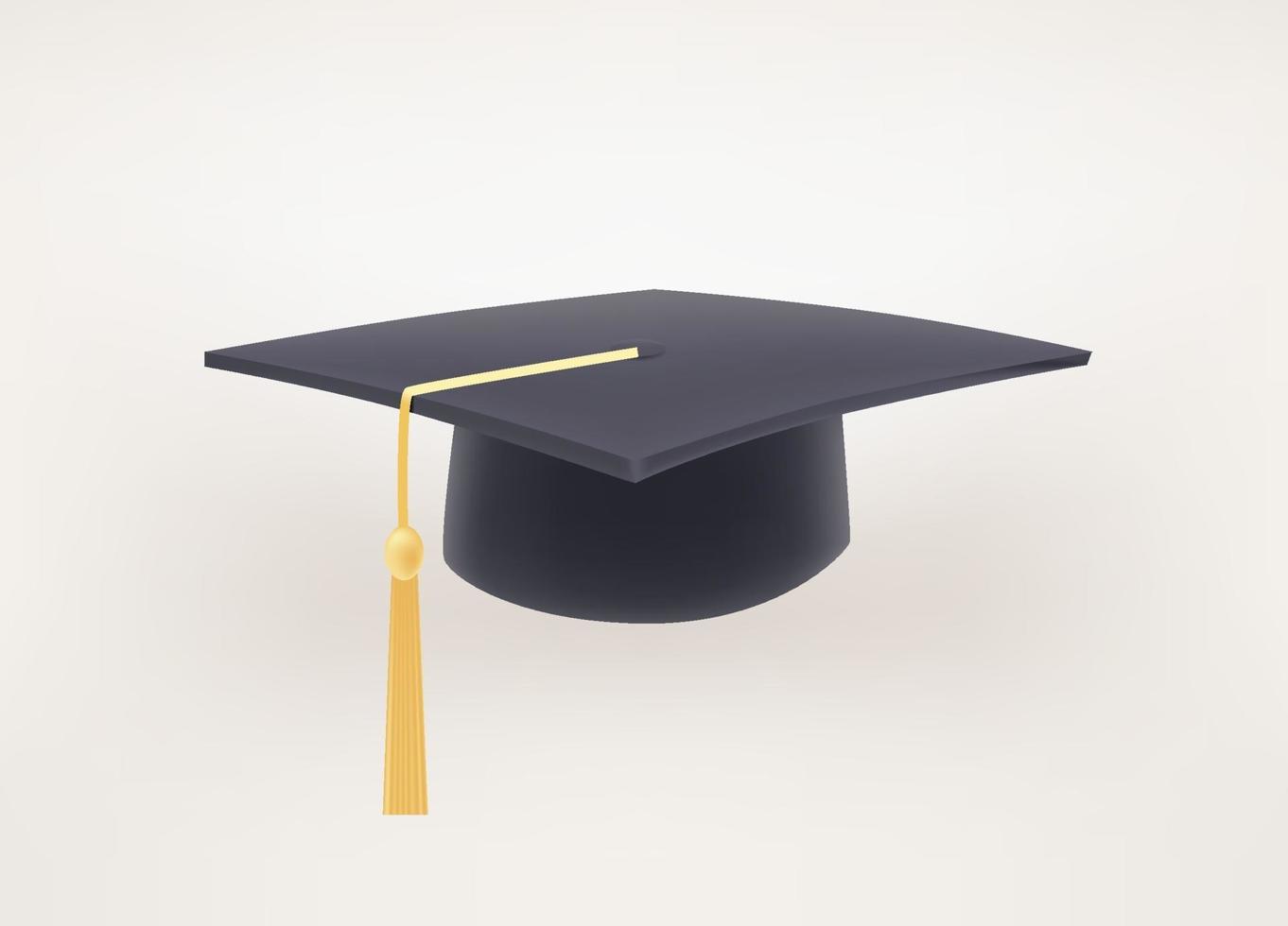 Graduation cap 3d style vector illustration