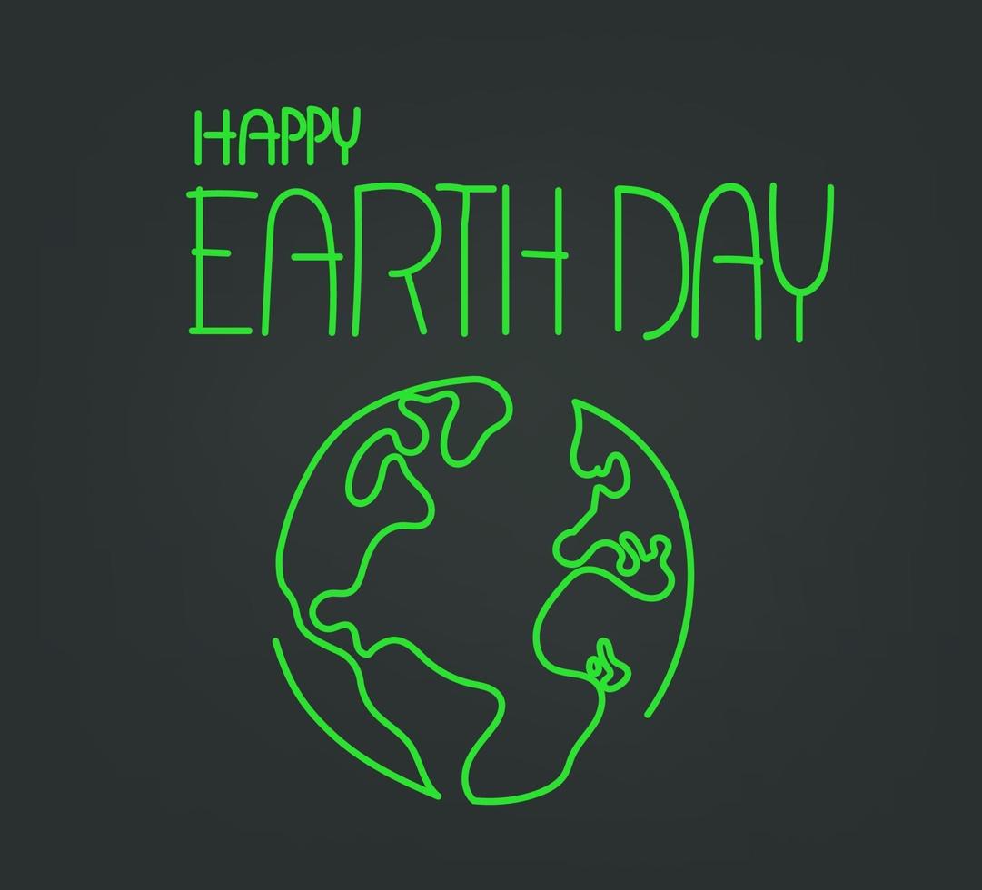 Happy Earth Day vector illustration. Linear vector illustration