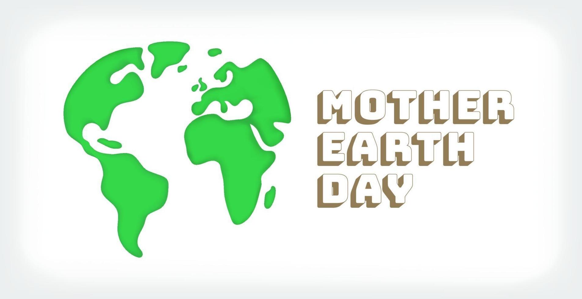 Mother Earth day. The Earth silhouette in cutout vector style