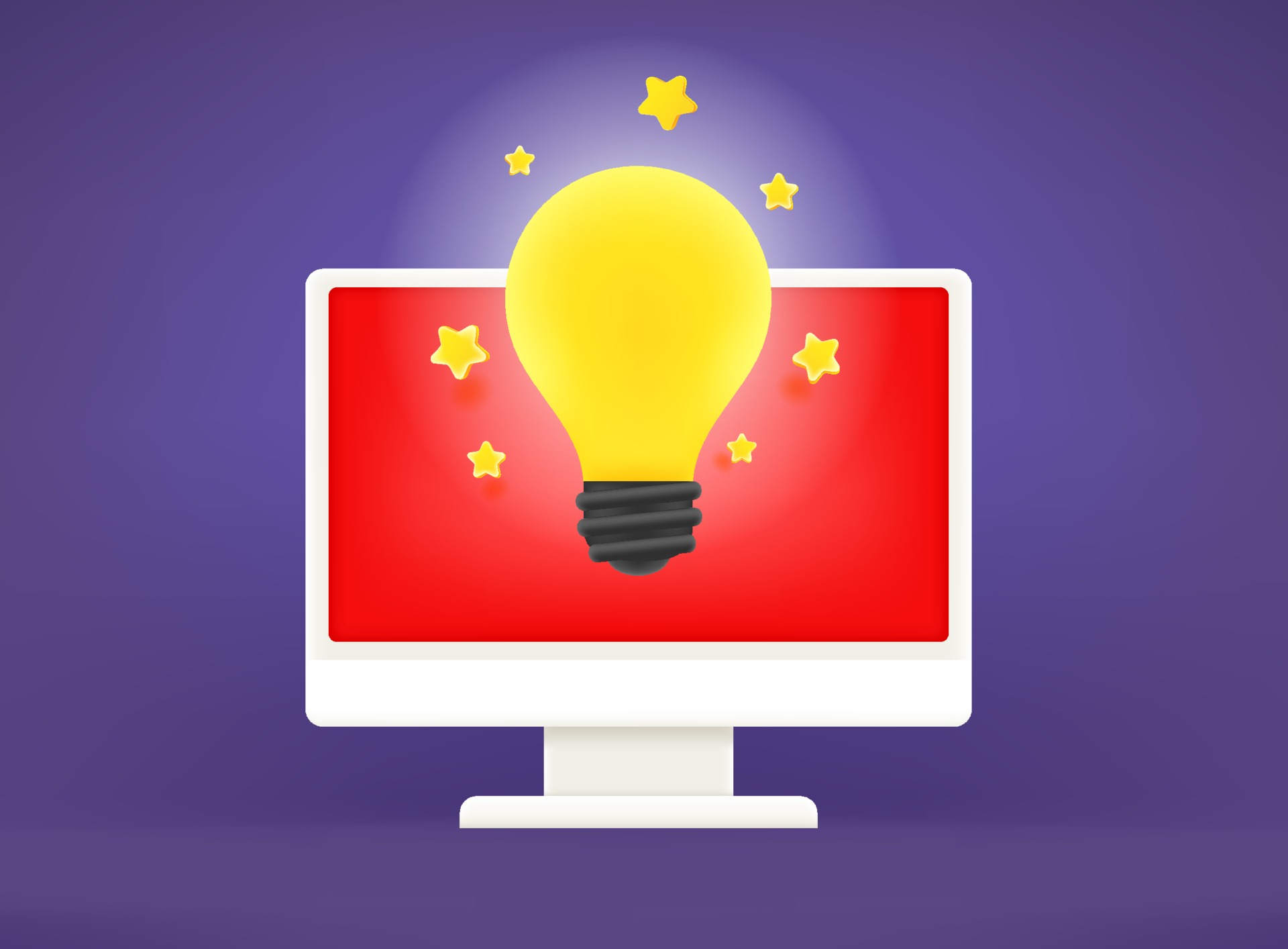 Lightbulb with computer. Good idea concept 2222250 Vector Art at Vecteezy