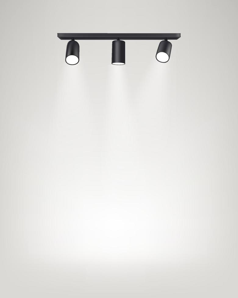 Illuminated stage with spotlight vector illustration