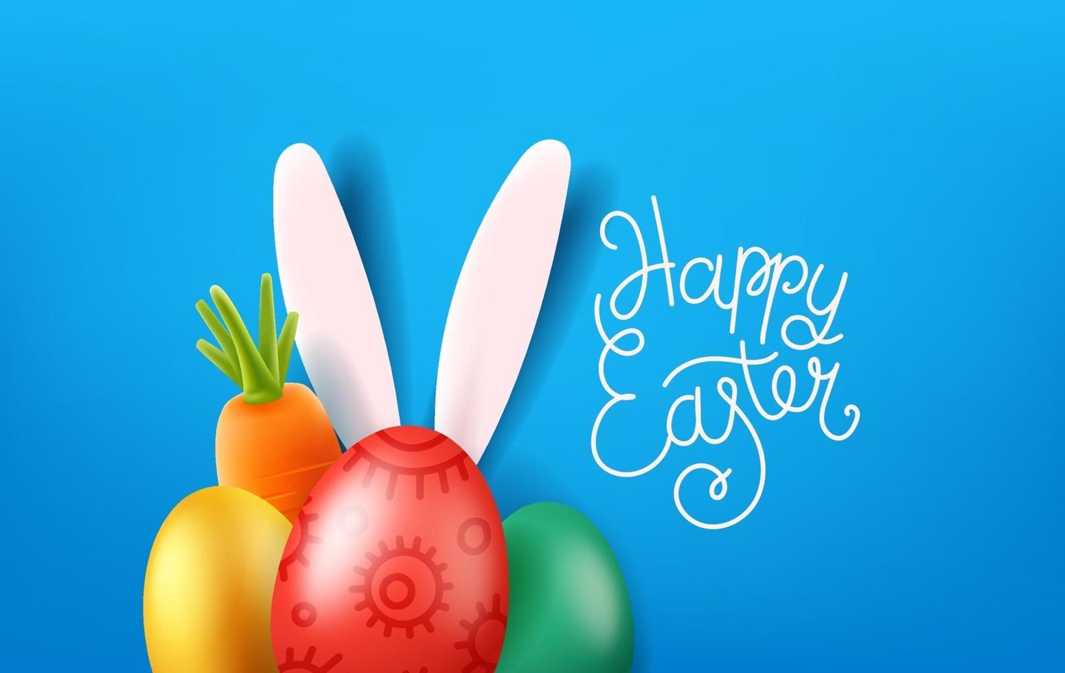 Happy Easter greeting card with lettering inscription vector