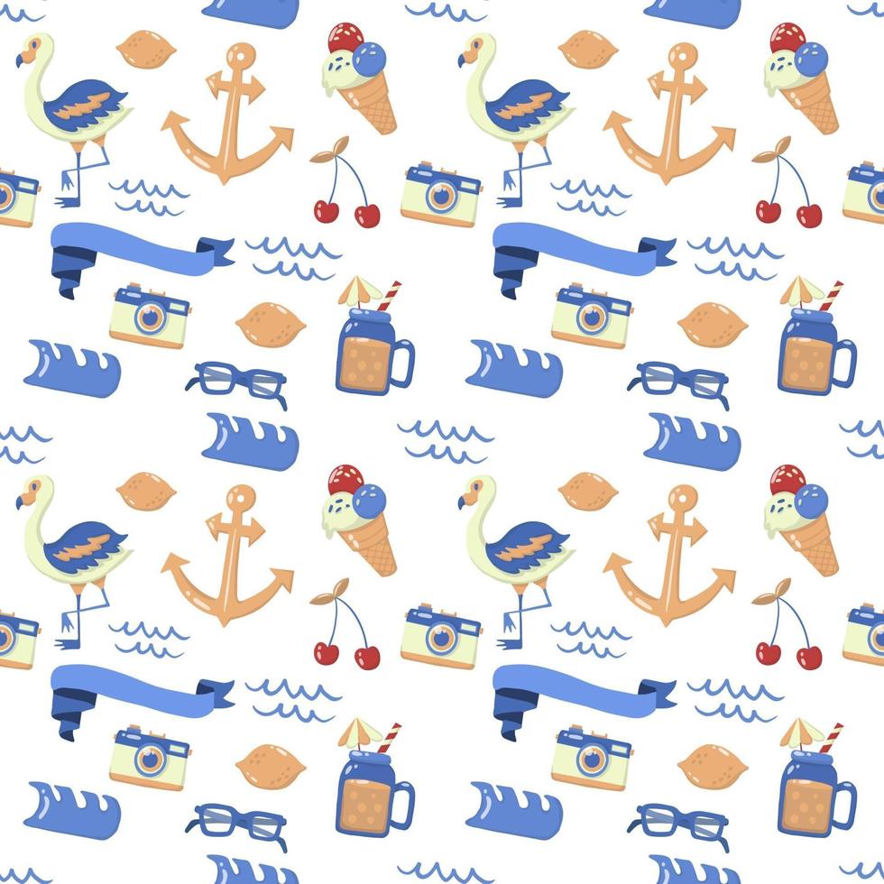 Seamless Summer Pattern Vector