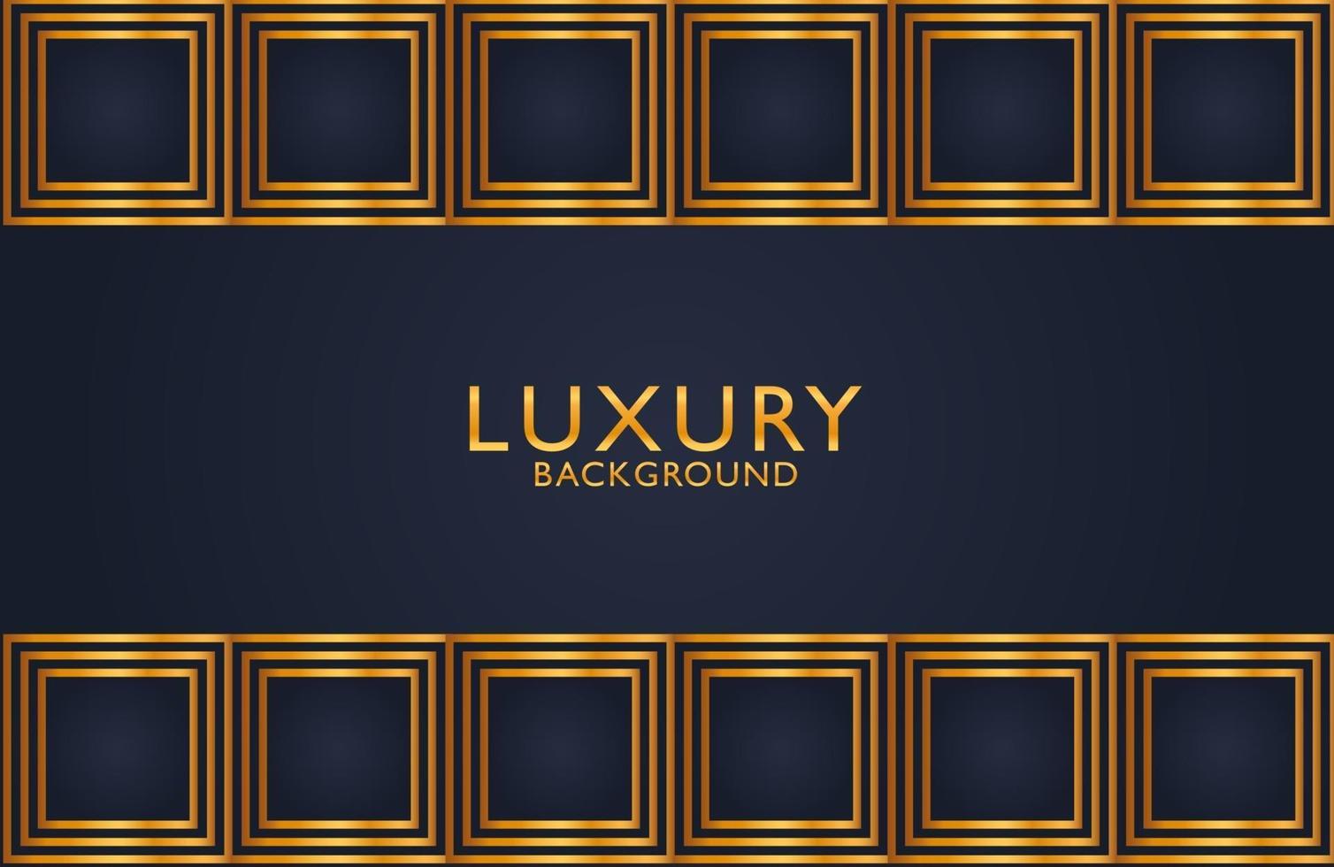 Luxury elegant background with gold square shape composition on dark surface. Business presentation layout vector