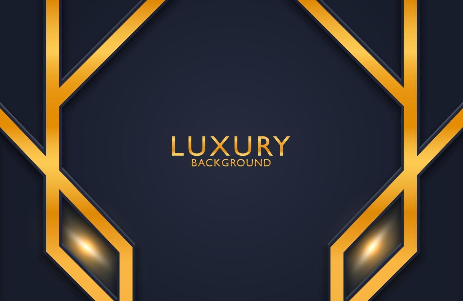 3d geometric luxury gold metal on dark background. Graphic design element for invitation, cover, background. vector