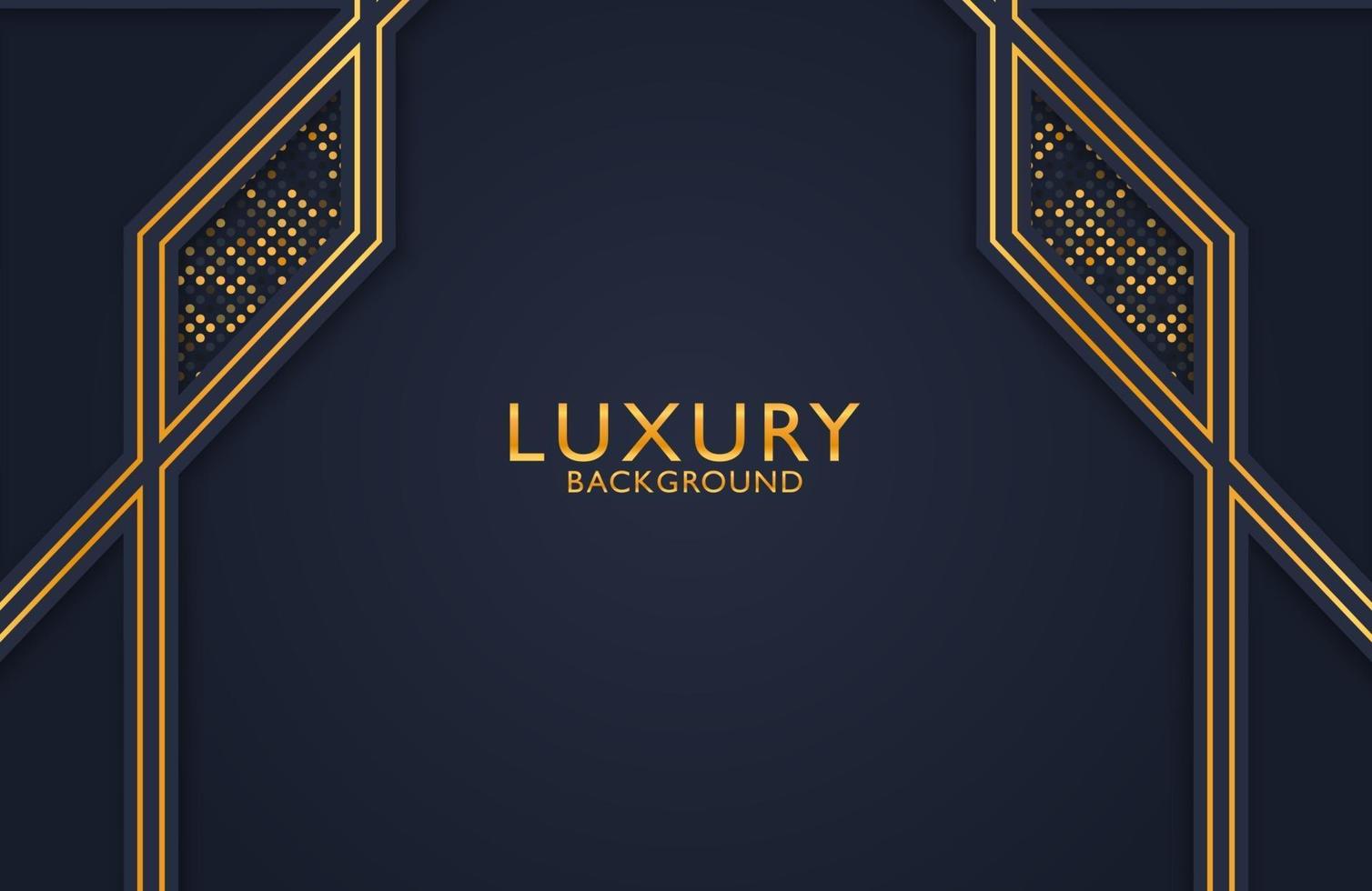 Abstract black geometric luxury background with gold dots halftone element. vector