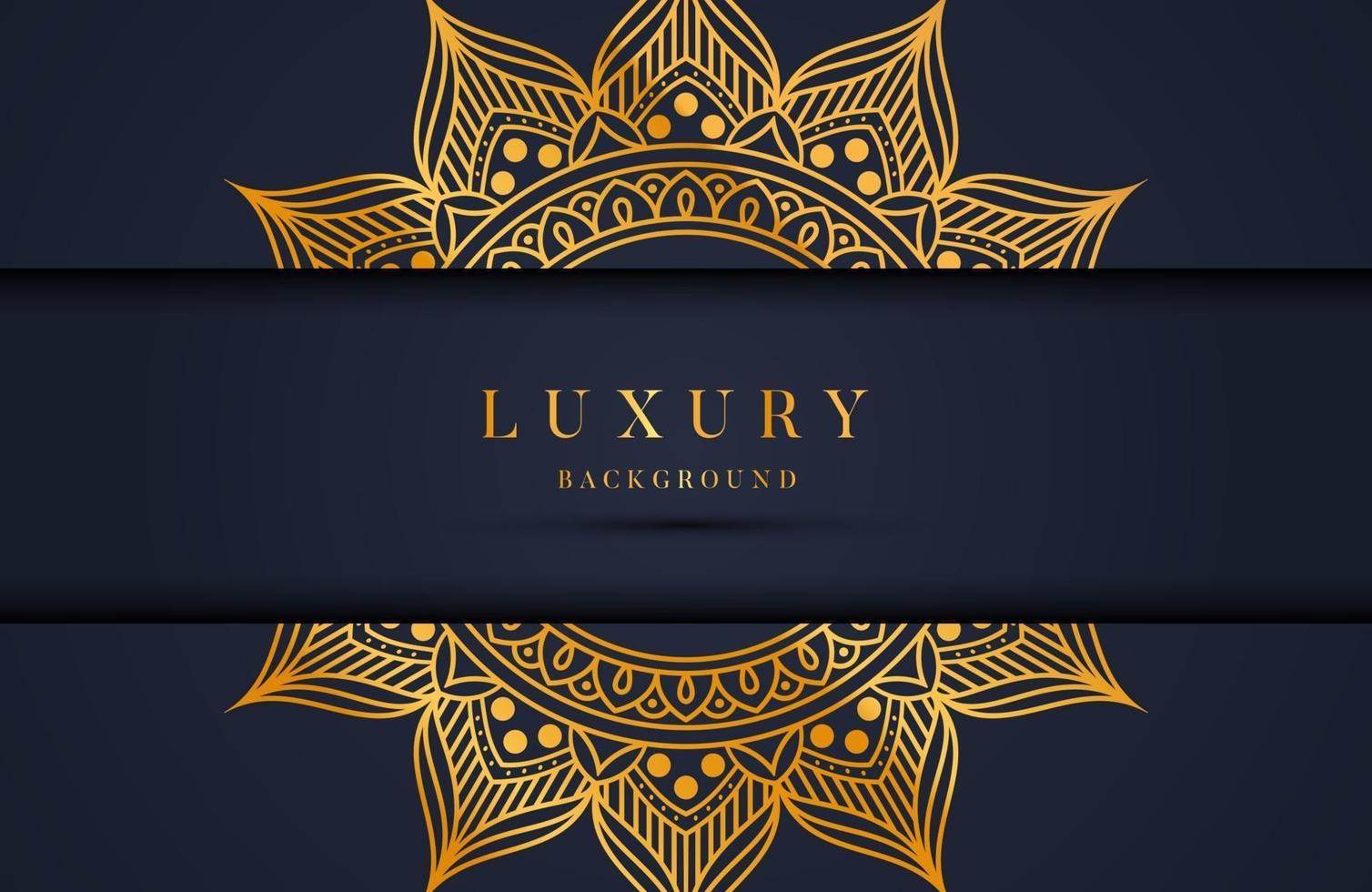 Luxury background with gold islamic arabesque ornament on dark surface vector