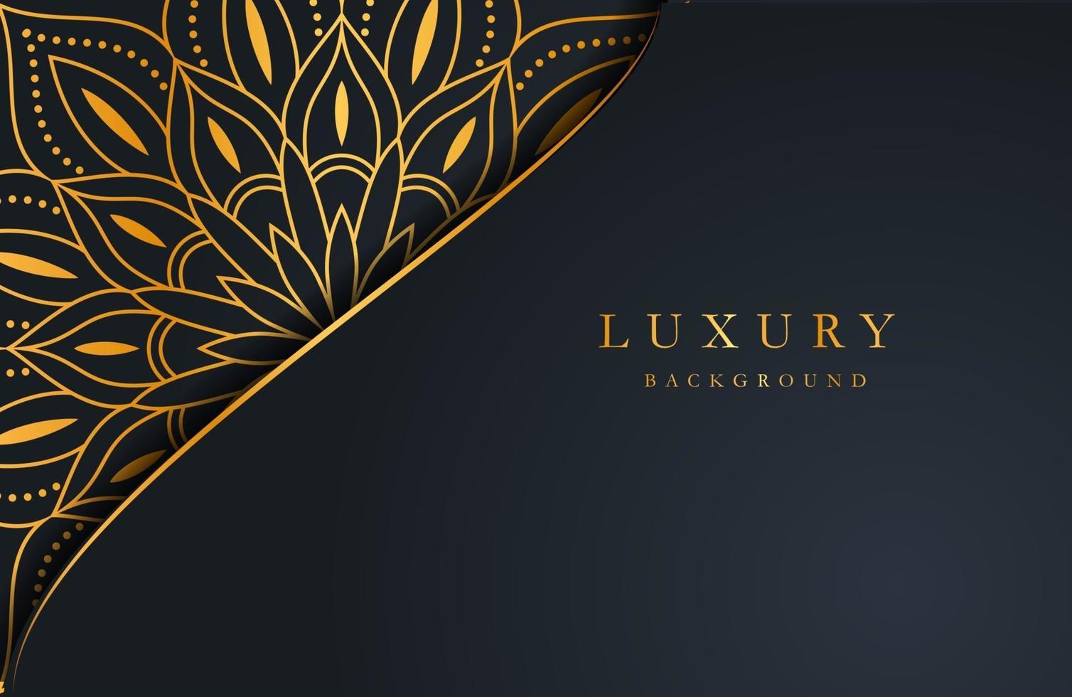 Luxury gold mandala ornate background for wedding invitation, book cover. Arabesque islamic background vector