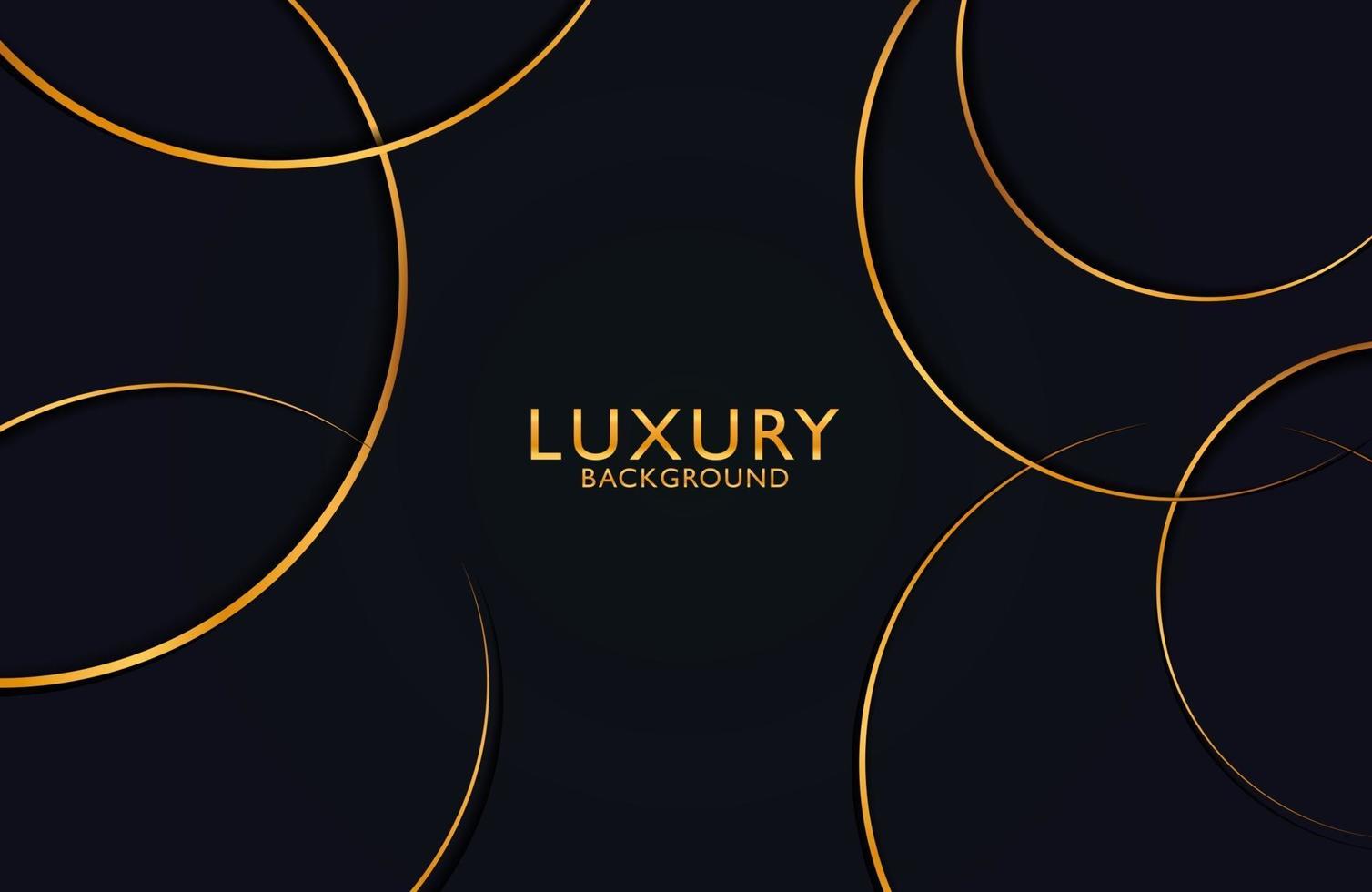 Luxury and Elegant circle shape design with golden line. Luxury gold geometric shape composition on dark background. vector