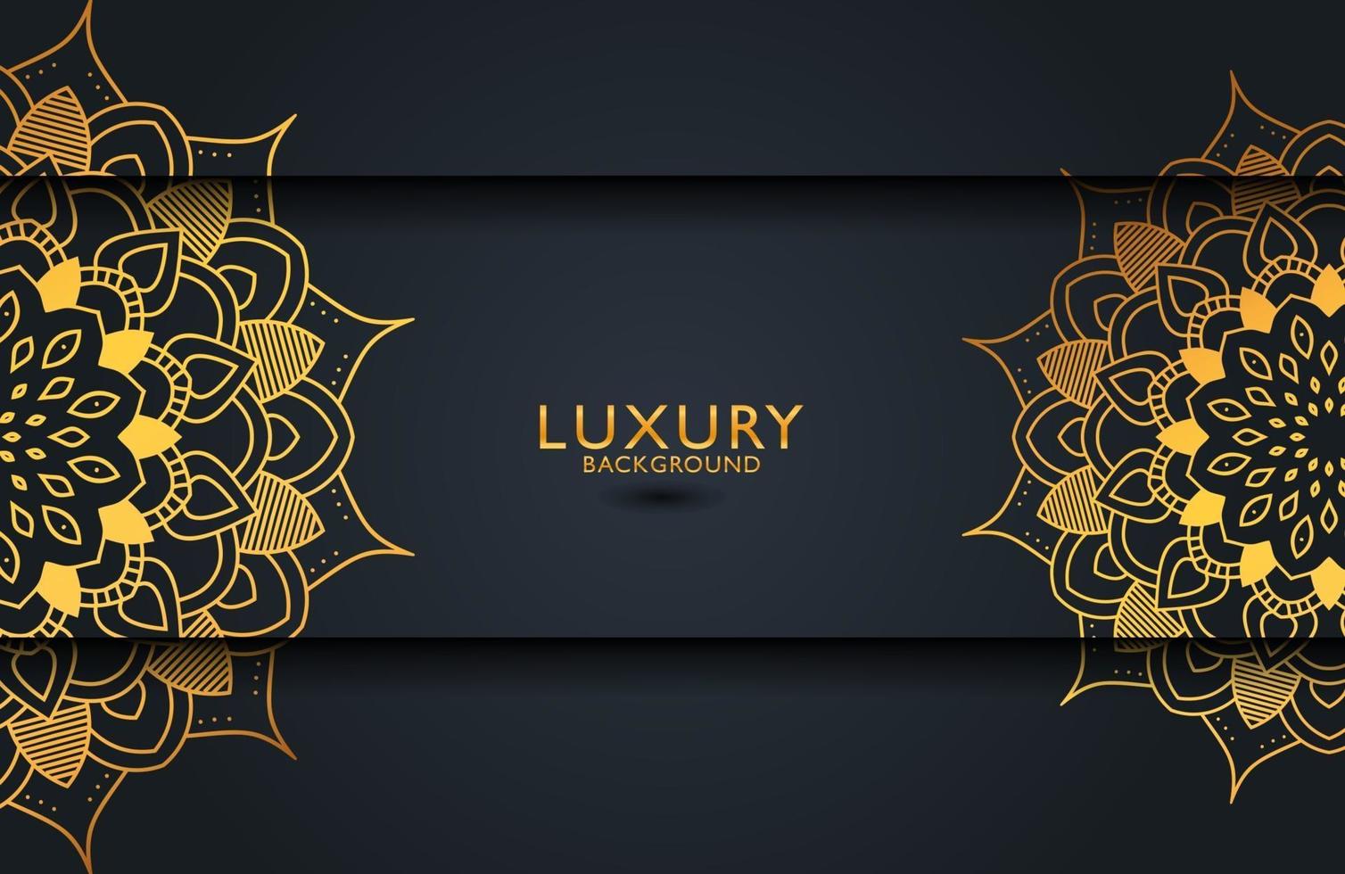 Luxury background with gold islamic arabesque ornament on dark surface vector