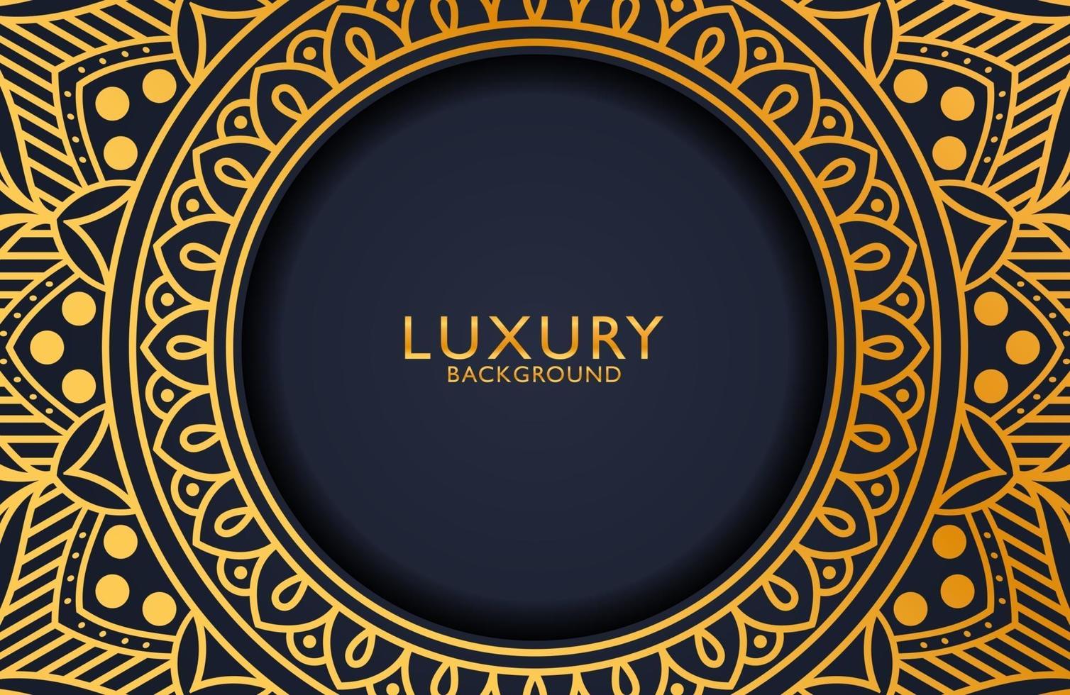 Luxury background with gold islamic arabesque ornament on dark surface vector