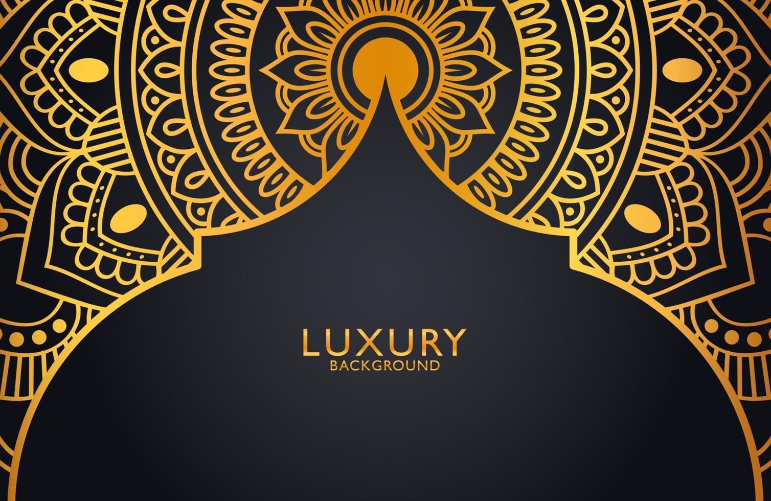 Luxury gold mandala ornate background for wedding invitation, book cover. Arabesque islamic background vector