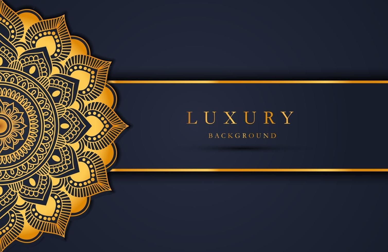 Luxury gold mandala ornate background for wedding invitation, book cover. Arabesque islamic background vector