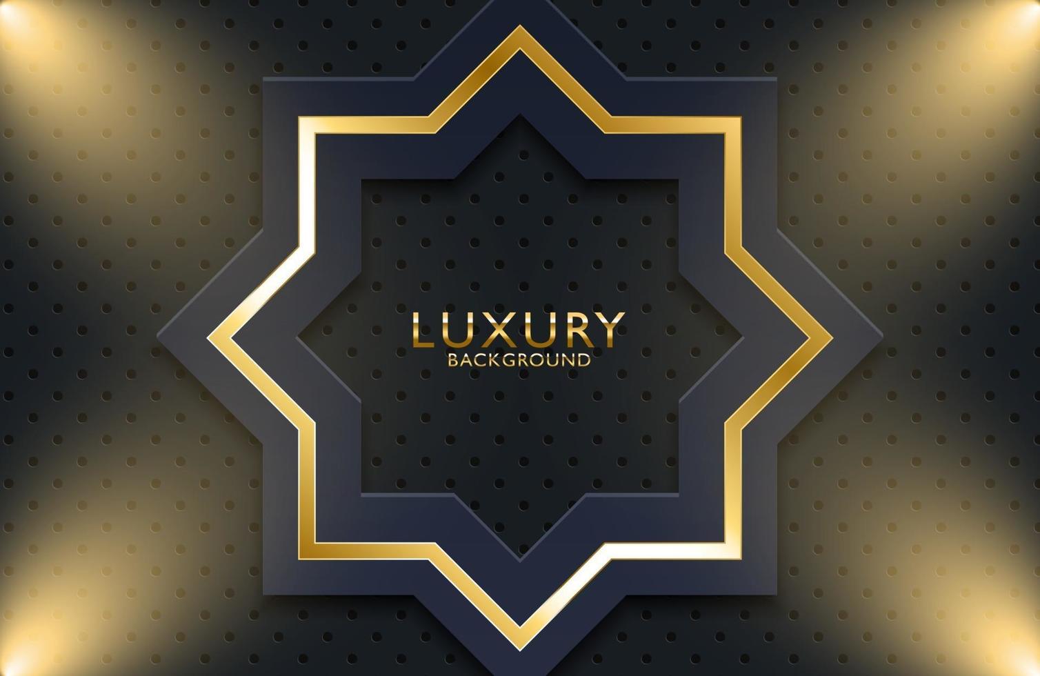 Luxury gold metal geometric background. Graphic design element for invitation, cover, background. vector