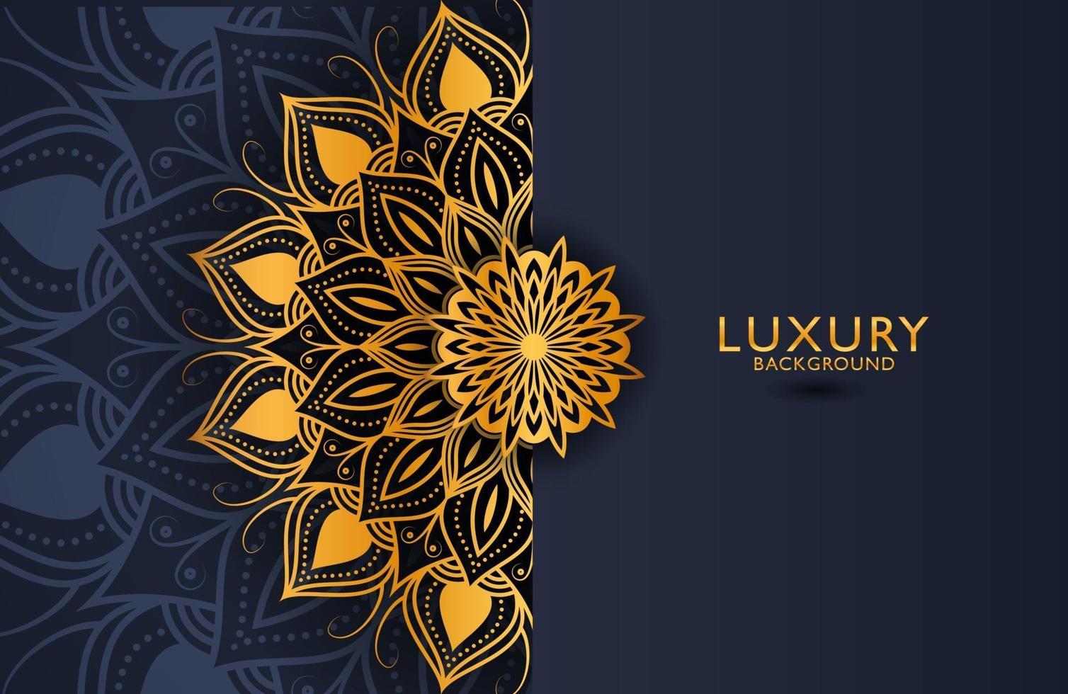 Luxury gold mandala ornate background for wedding invitation, book cover. Arabesque islamic background vector