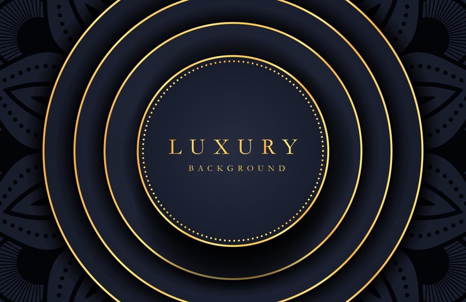 Luxury elegant background with golden element on dark black surface. Business presentation layout vector