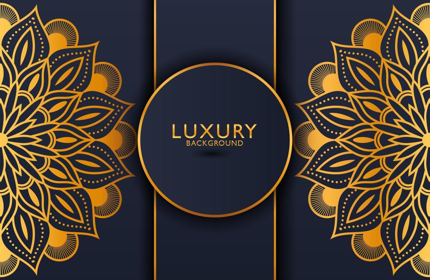 Luxury gold mandala ornate background for wedding invitation, book cover. Arabesque islamic background vector