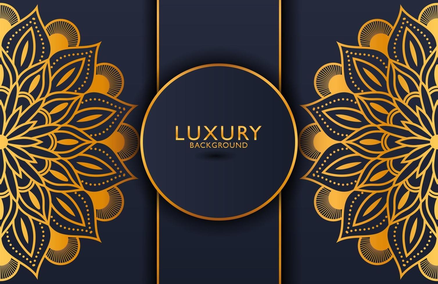 Luxury gold mandala ornate background for wedding invitation, book cover. Arabesque islamic background vector