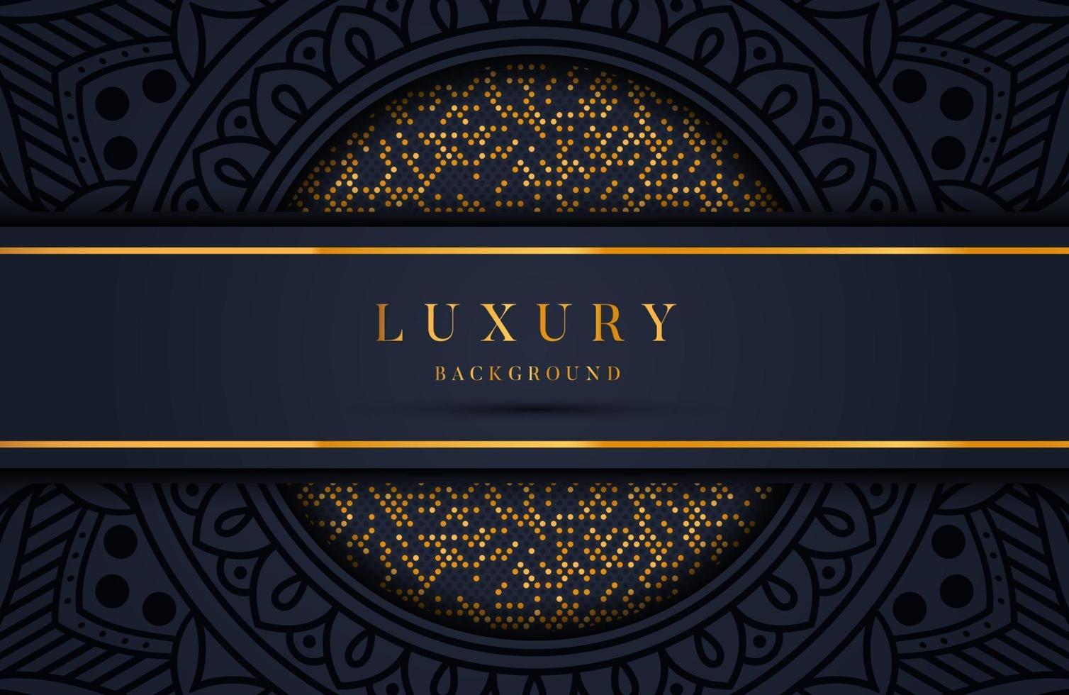 Luxury background with gold dots element and mandala. Template for wedding invitation, card, cover vector