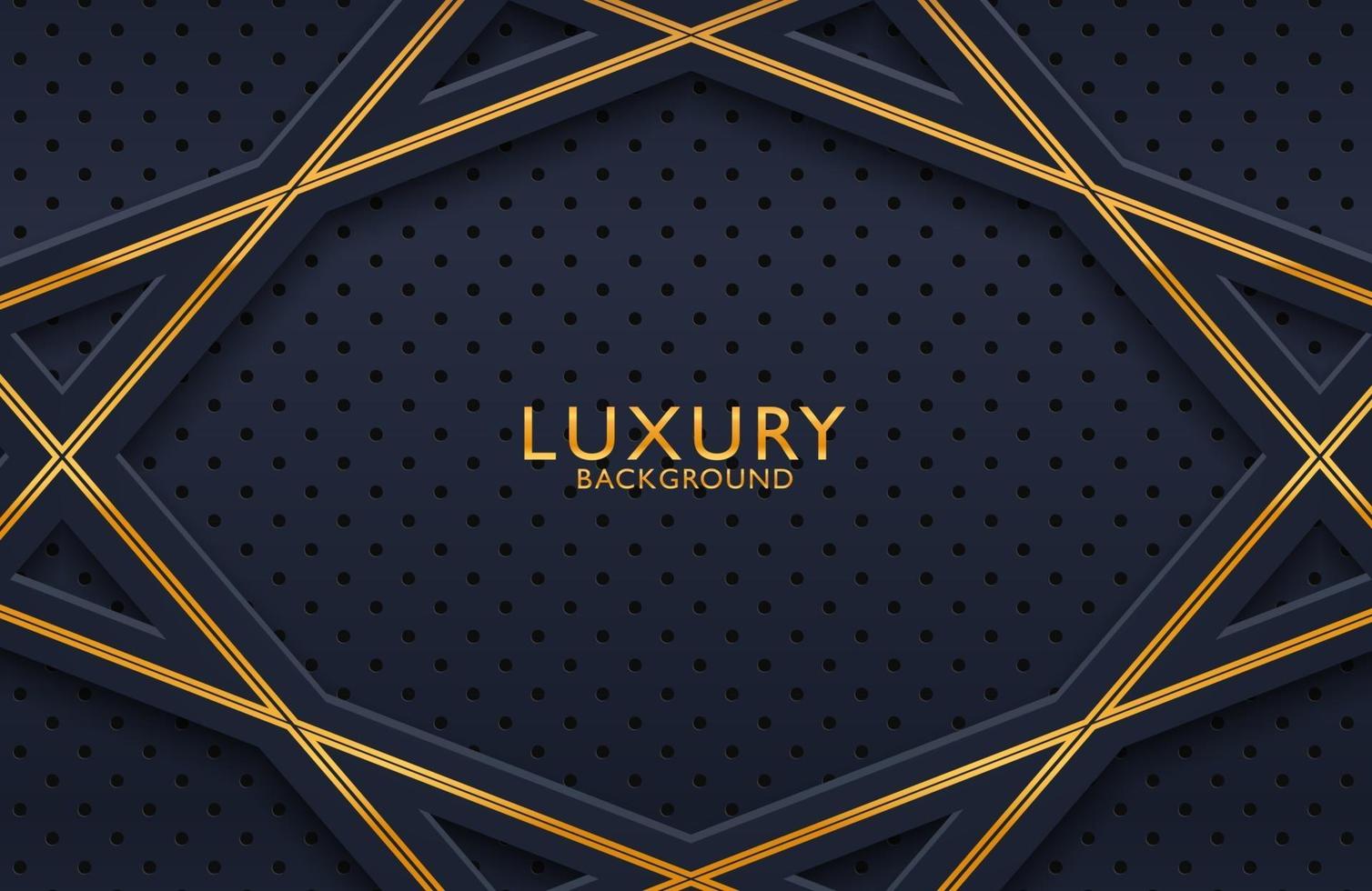 3d geometric luxury gold metal on dark background. Graphic design element for invitation, cover, background. vector