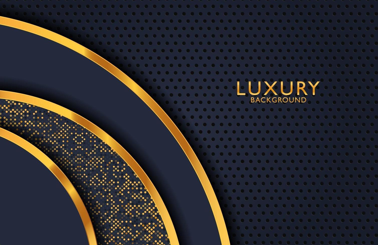 Abstract 3d luxury realistic decoration textured with golden dots pattern. 3d backdrop, Invitation, cover layout template. vector