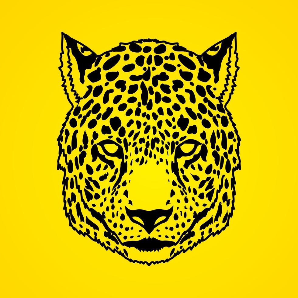 Cheetah Leopard Face Front View vector