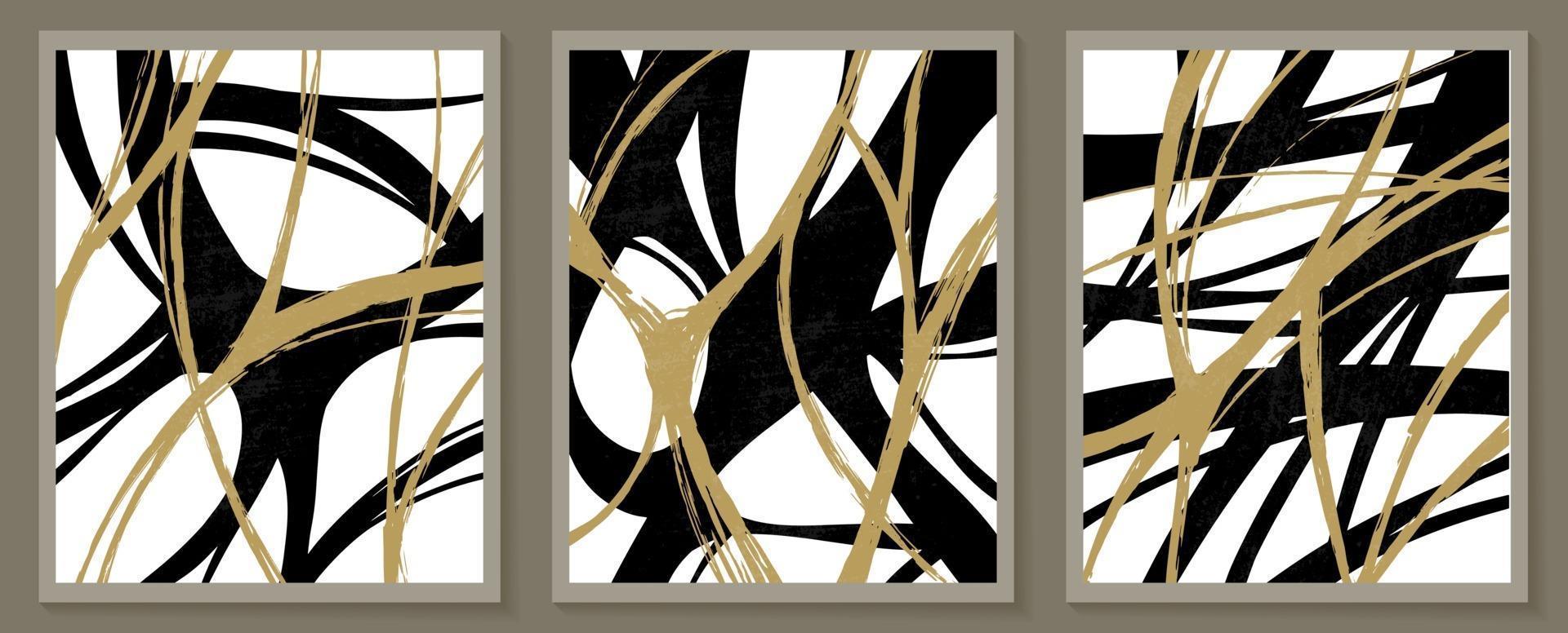 Contemporary templates with organic abstract shapes and line in retro colors. Pastel boho background in minimalist mid century style vector Illustration