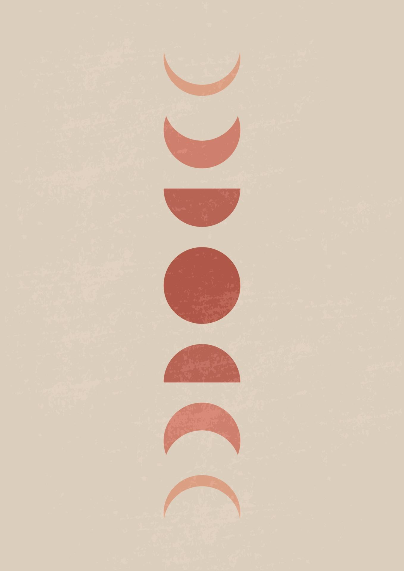 Mid century modern minimalist art print with organic natural shape