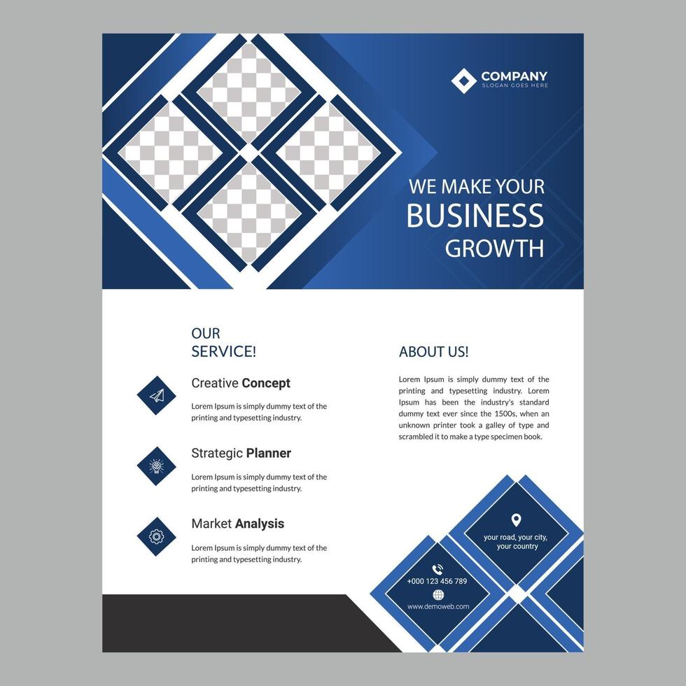 Professional corporate business flyer design template layout vector