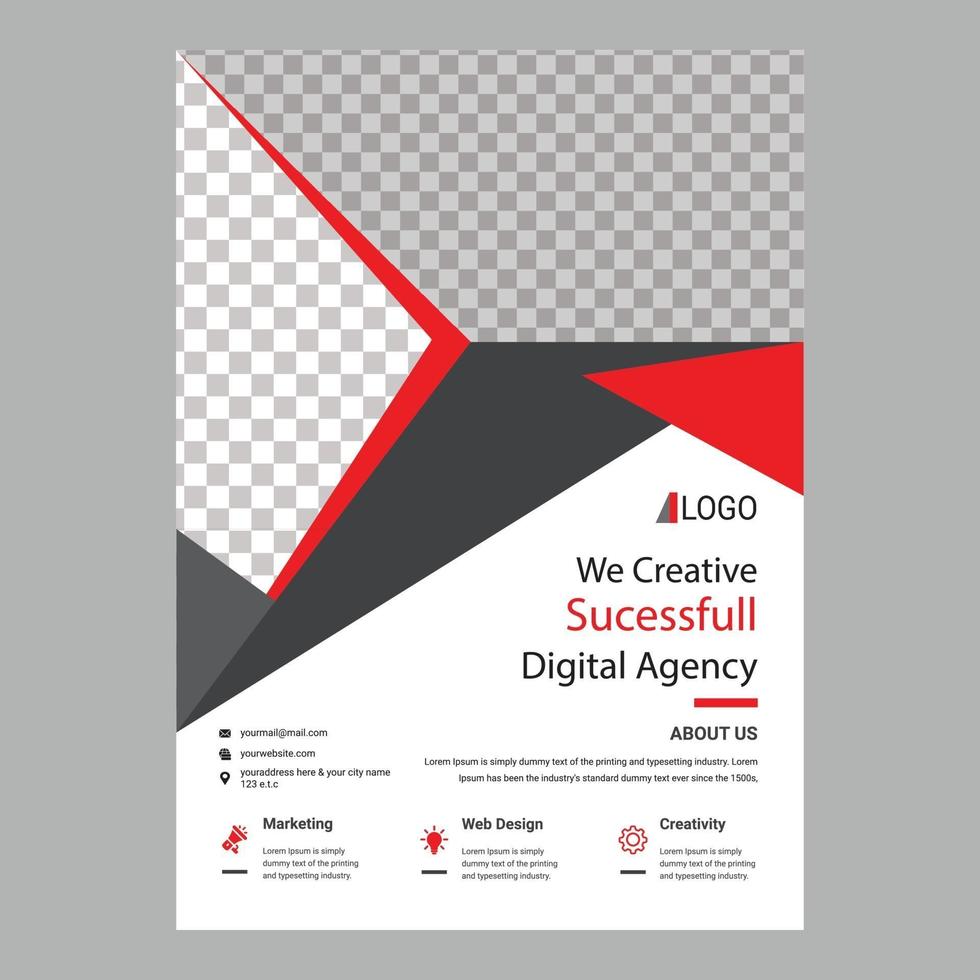 Professional corporate business flyer design template layout vector