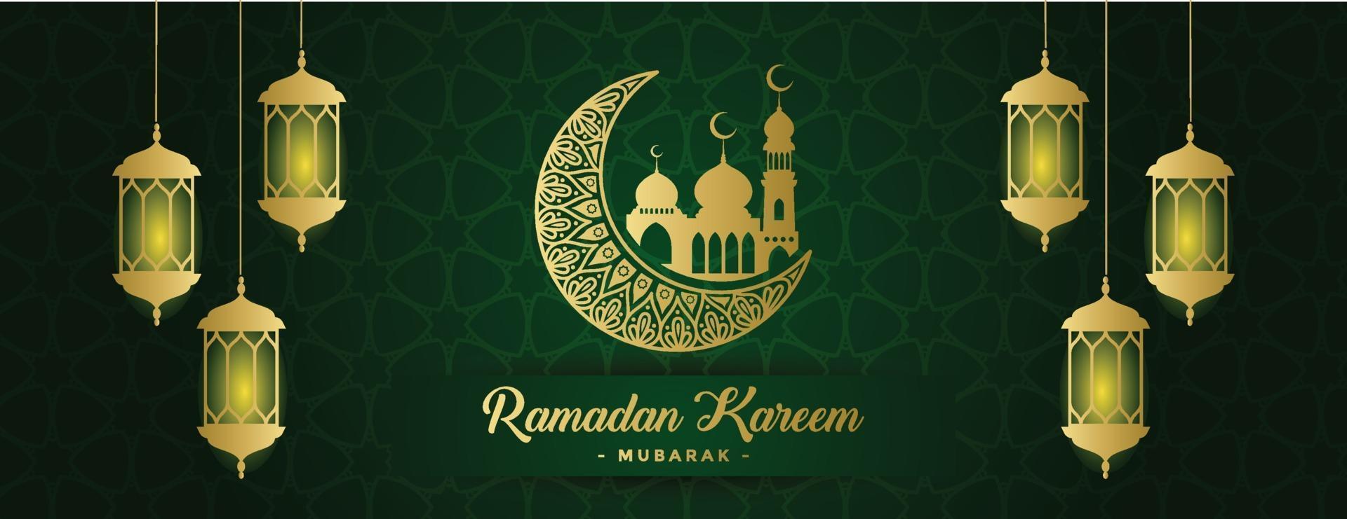 plantilla de fondo de banner de ramadan kareem vector