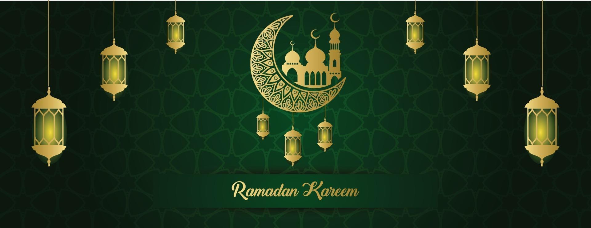 plantilla de fondo de banner de ramadan kareem vector