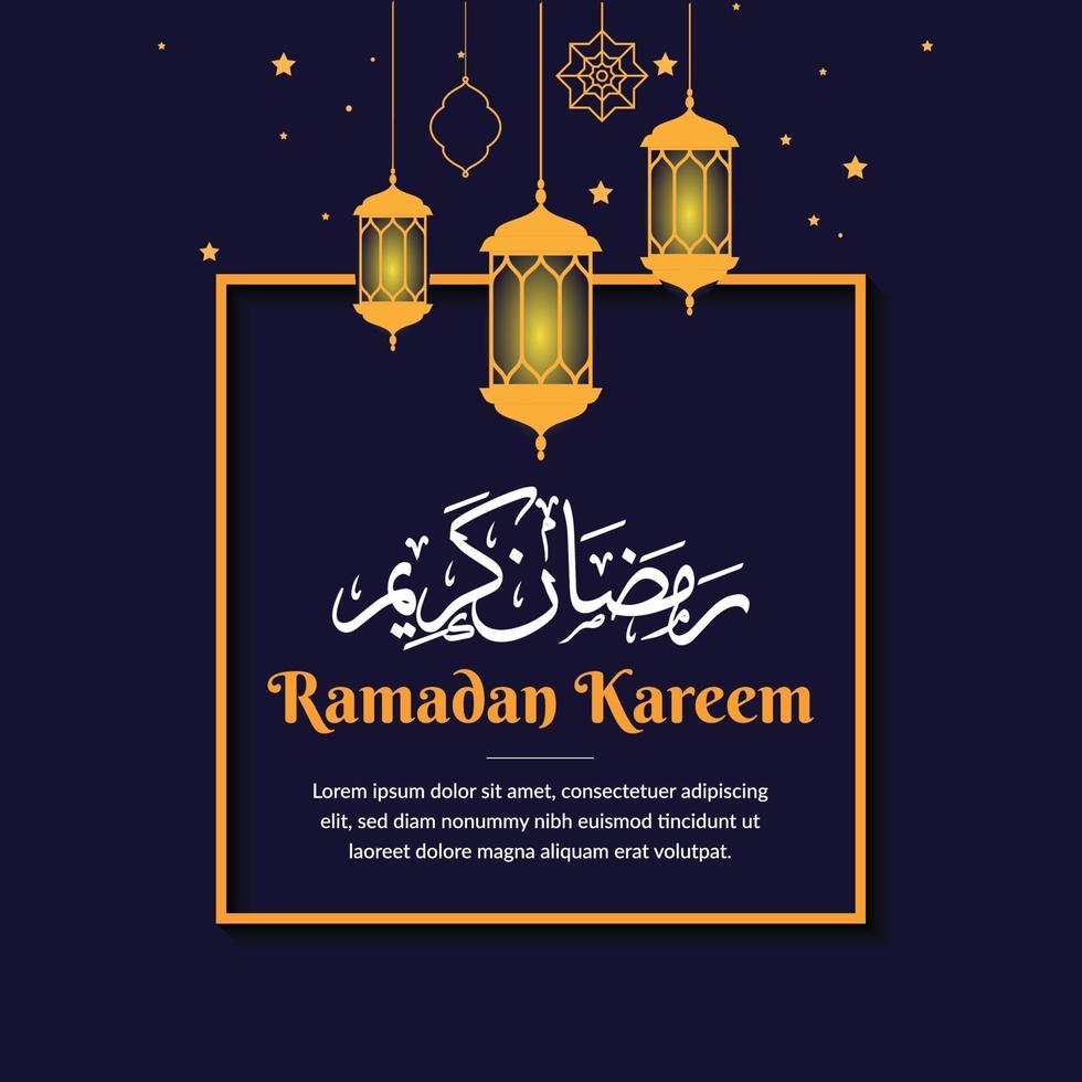 plantilla de fondo de saludo de ramadan kareem vector