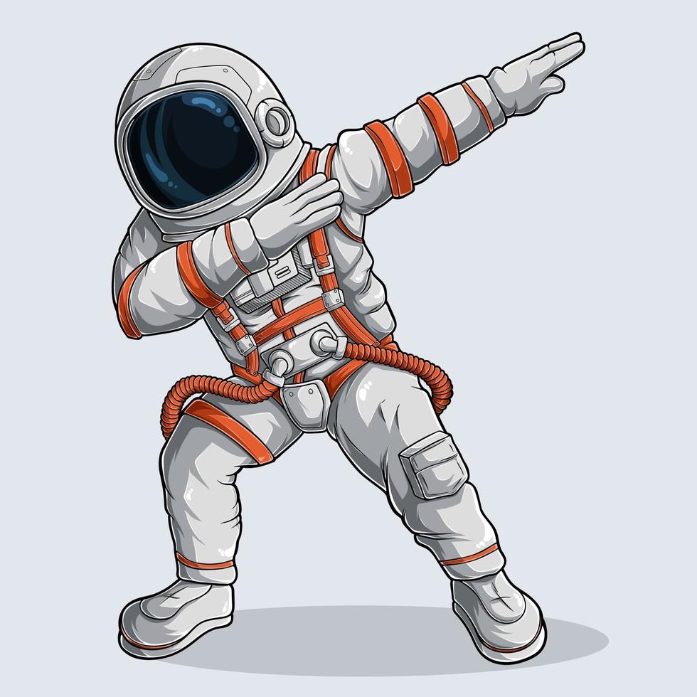 astronauta divertido dabbing vector