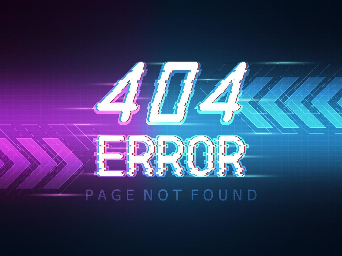 404 error message page not found with technology background vector