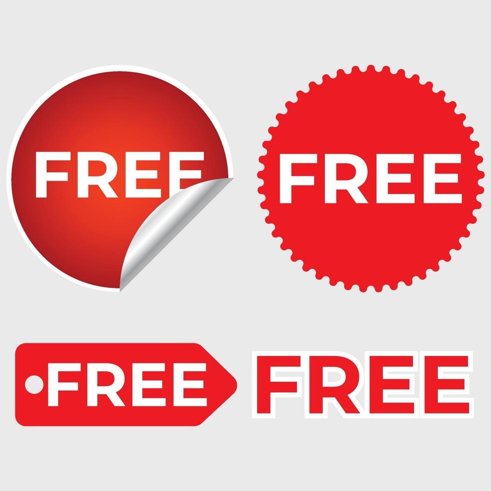 Free Red Stickers vector
