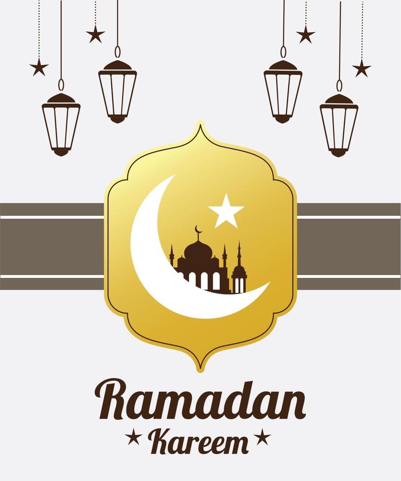 Decorative greeting for Ramadan Kareem vector