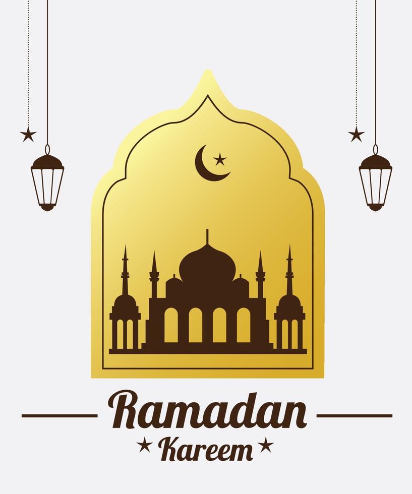 Decorative greeting for Ramadan Kareem vector